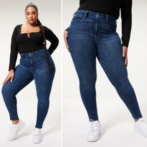 Good American NWT Good Legs Jeans 14 32 high rise waist dark wash stretch skinny